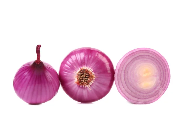 Cebolla roja y rebanada —  Fotos de Stock