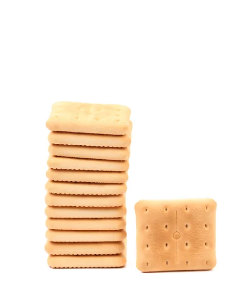 Stack of saltine soda crackers — Stock Photo, Image