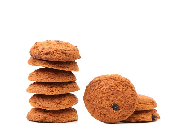 Stack of outmeal cookies with raisins. — Stock Photo, Image