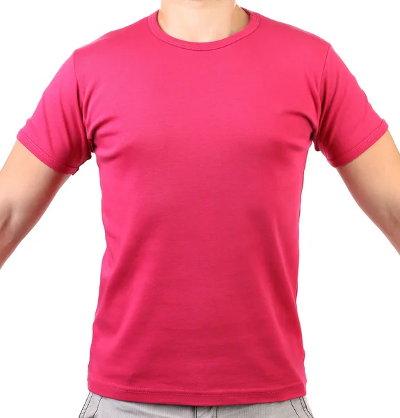T-shirt carmesim num corpo. Frente . — Fotografia de Stock