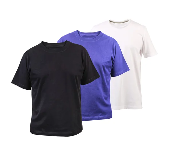 Set of three color cotton t-shirts — Stock Photo, Image