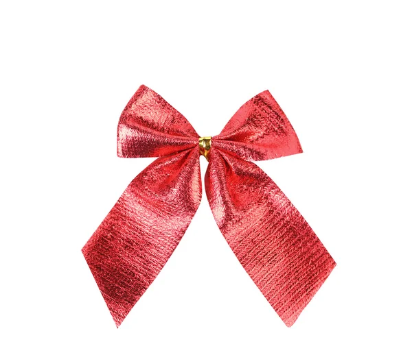 Festive red bow made of ribbon — Stock Photo, Image