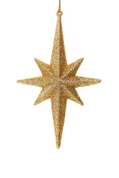 Close up of golden glitter star — Stock Photo, Image