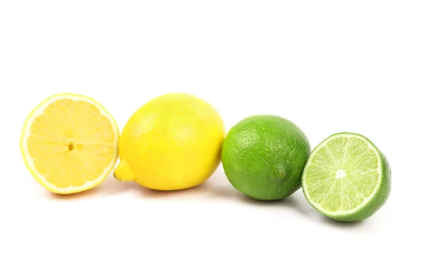 Fresh limes and lemons. Slices. — Stock Photo, Image