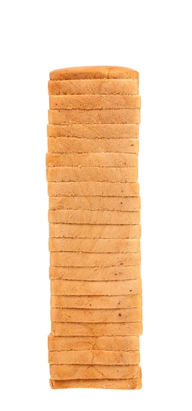 Pilha de pão branco fatiado — Fotografia de Stock