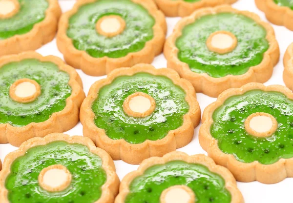 Background of biscuit with kiwi jam. — Stock Photo, Image