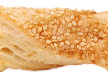 Peynirli çubuk kraker susam ile. yakın çekim.