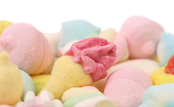 Marshmallow different forms. Close up. — Stock Photo, Image