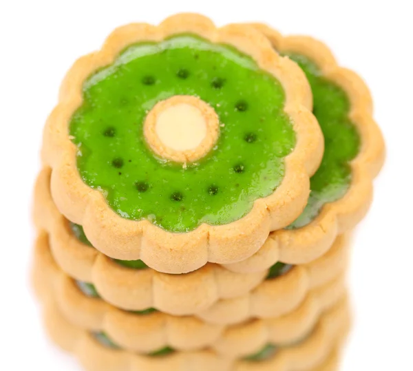 Montón de galletas con mermelada de kiwi. Vista superior . —  Fotos de Stock