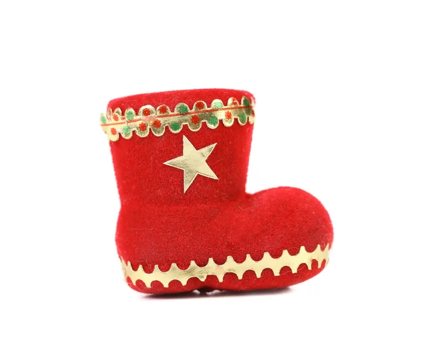 Červený Santa boot — Stock fotografie