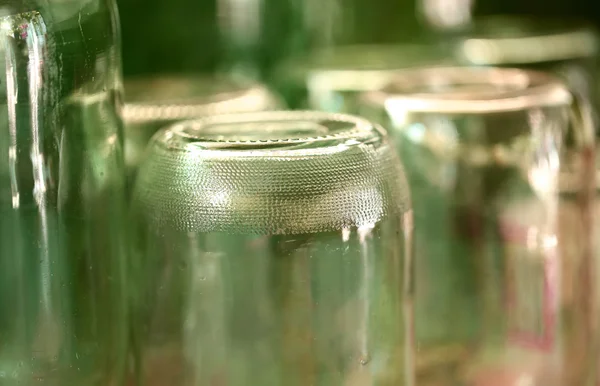 Grooved bottom of glass jar. — Stock Photo, Image