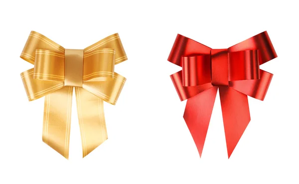Gold and red bows. — Stock Photo, Image