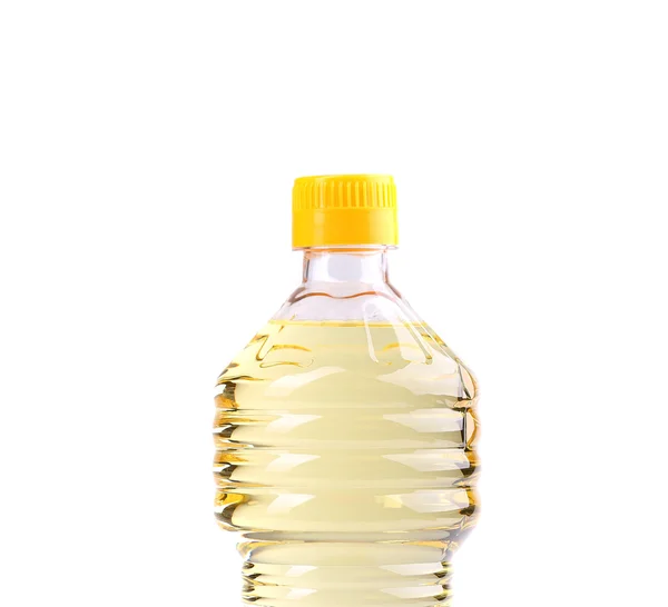 Top bottle of oil isolated on white — Stock Photo, Image