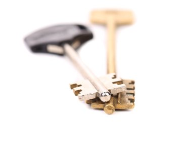 iki farklı anahtar. metal ve plastik.