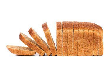Dilimlenmiş ekmek üzerine beyaz izole