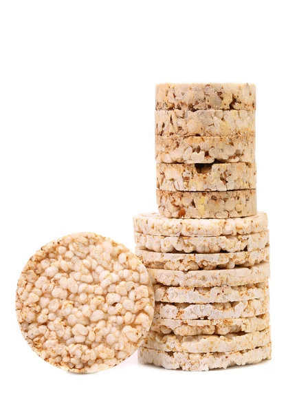 Puffed rice snack on white background — Stock Photo, Image