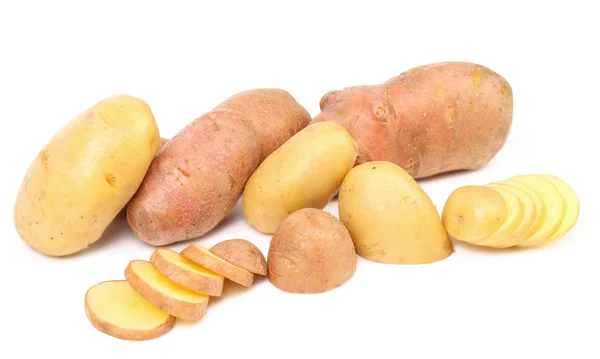 Červené a bílé brambory. — Stock fotografie