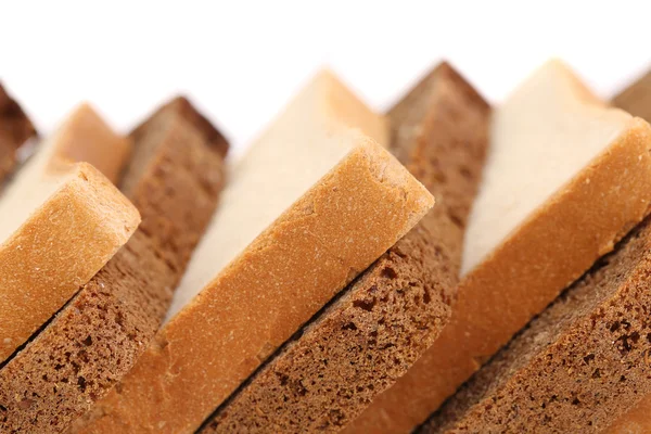 Slices of brown and white bread. — Stock Photo, Image