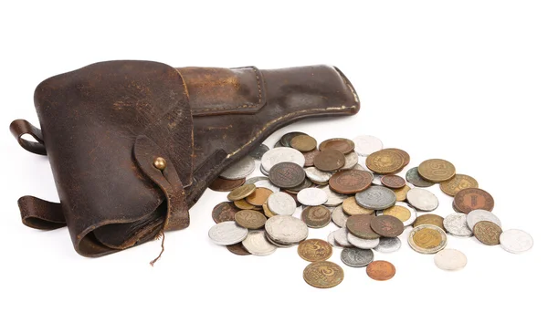 Gun and coins. — Stock Photo, Image