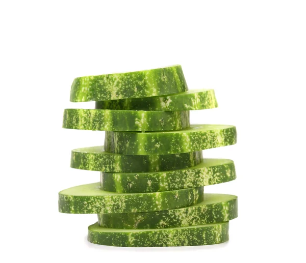 Stack of sliced fresh cucumbers. — Stock Photo, Image