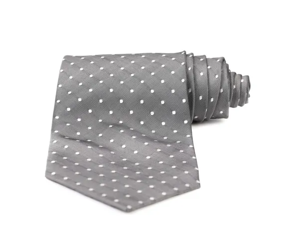 Gray male tie rolled — Stock Photo, Image