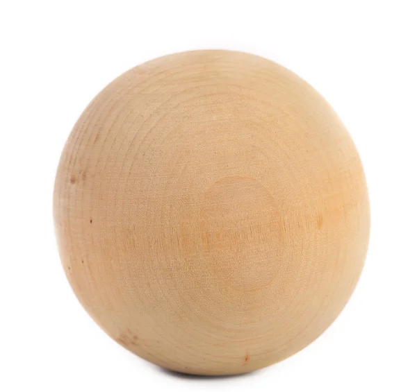 Esfera de madera aislada sobre fondo blanco . — Foto de Stock