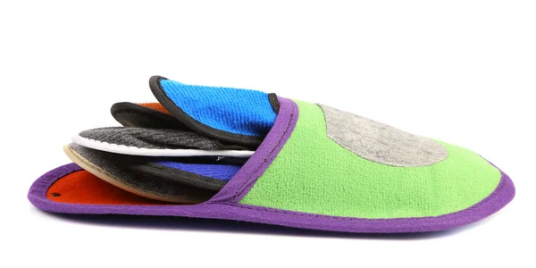 Colourful slippers into big slipper — Stock Photo, Image