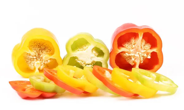 Slices of colorful bell pepper — Stock Photo, Image