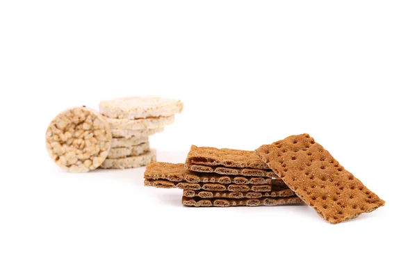 Cracker di mais e crocchette di pane . — Foto Stock