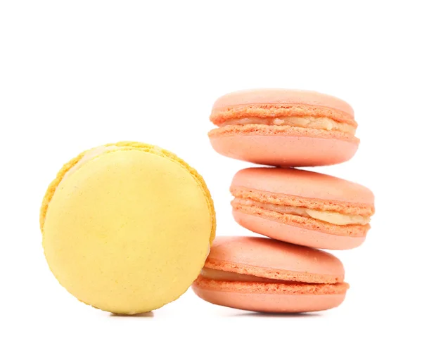 Čtyři různé macaron koláče. zblízka. — Stock fotografie