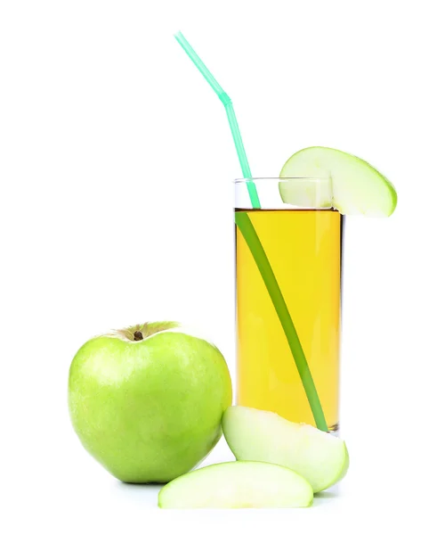 Grönt äpple med juice — Stockfoto