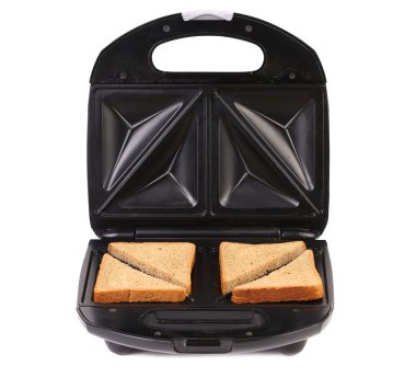 ekmek dilimleri ile tost makinesi.