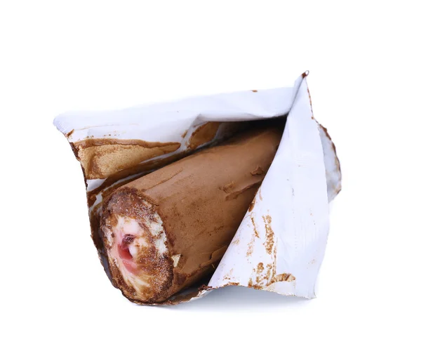 チョコレート アイス クリームのロール — ストック写真
