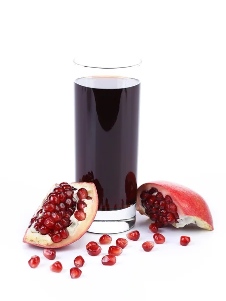 Bicchiere di succo di melograno con frutta a fette — Foto Stock