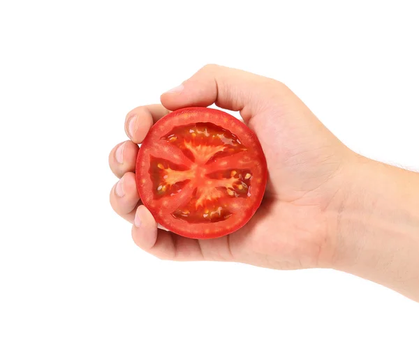 El domates yarısı presler. — Stok fotoğraf