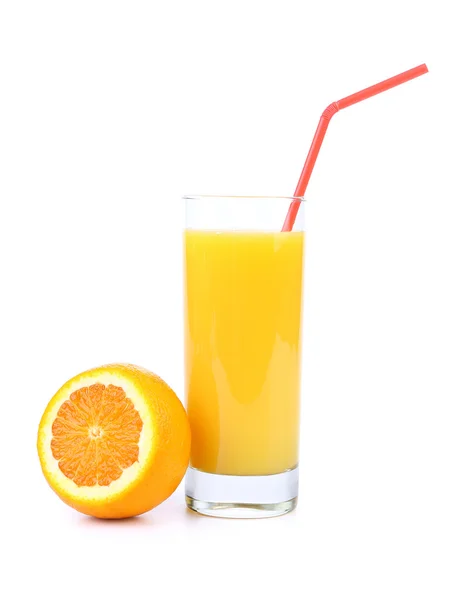 Orangensaft und Scheiben. — Stockfoto