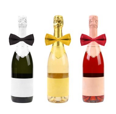 şampanya şişeleri ve yay.