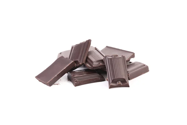 Вкусный кусочек тёмного шоколада . — стоковое фото