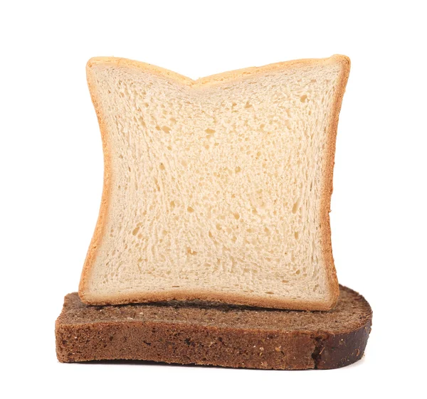 Sailboat made of white and brown bread. — Stock Photo, Image