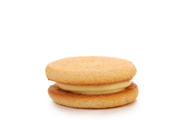 Sanduíche de biscoito com recheio branco . — Fotografia de Stock