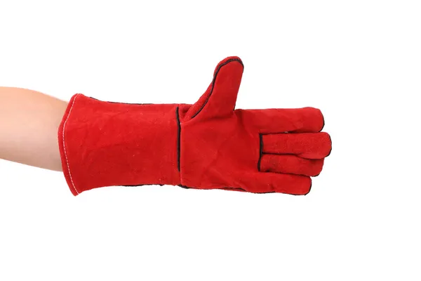 Pracovní rukavice na rukou — Stock fotografie
