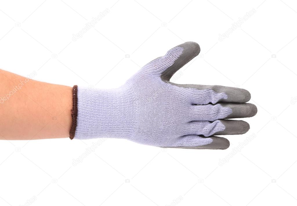 working gloves on hands