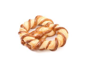 beyaz zemin üzerinde düğüm şeklinde bisküvi