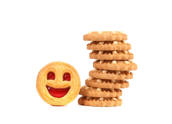 Stack of smile biscuits. — Stock Photo, Image
