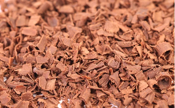 Grated chocolate. Macro. — Stock Photo, Image