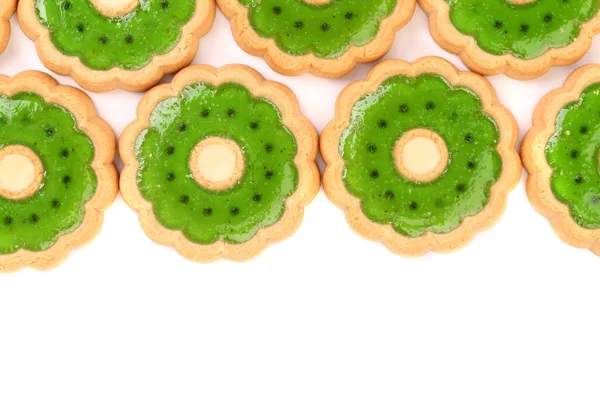 Background of biscuit with kiwi jam. — Stock Photo, Image