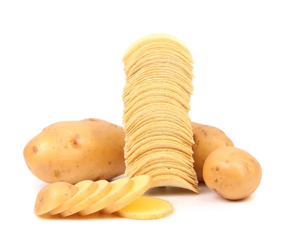 Arranjo de batatas fritas e batata picada — Fotografia de Stock