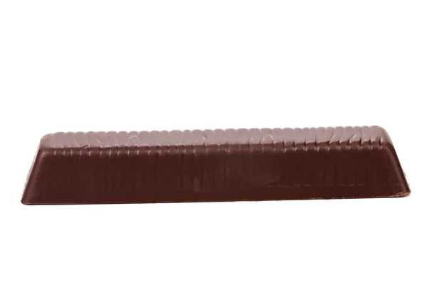 Barra de chocolate sobre fondo blanco. — Foto de Stock