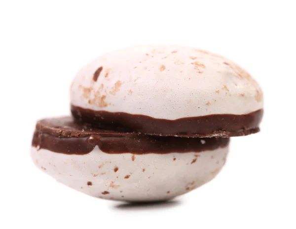 Galleta de beso blanco con chocolate — Foto de Stock