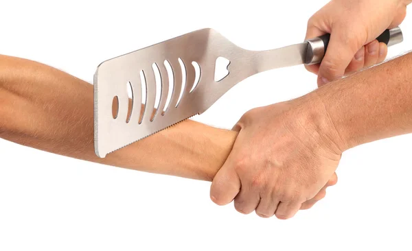 Hand cut off spatula. — Stock Photo, Image